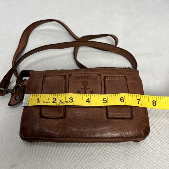 Harbour 2nd Leather Crossbody Luna Bag Compact Purse Brown Adjustable Strap - Picture 11 of 12